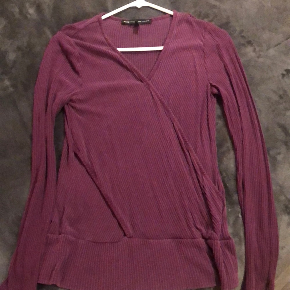 White House Black Market purple v neck top